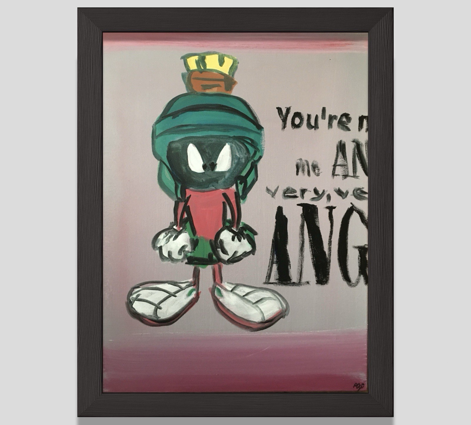PDQ Artist Originals Painting Cartoon Martian Figurative Pop Art Acrylics 24×18