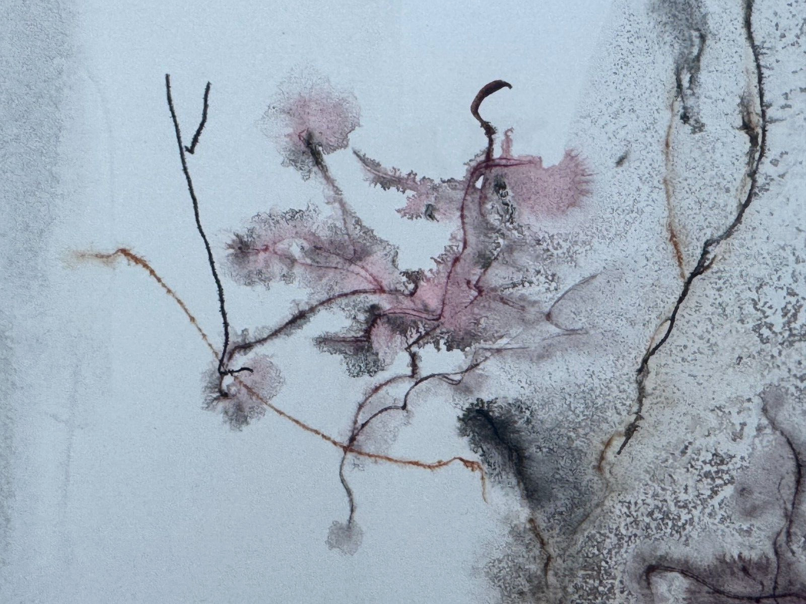LEONARDO DE MAGISTRIS SIGNED ORIGINAL PAINTING FLORAL ABSTRACT WATERCOLOR 1967
