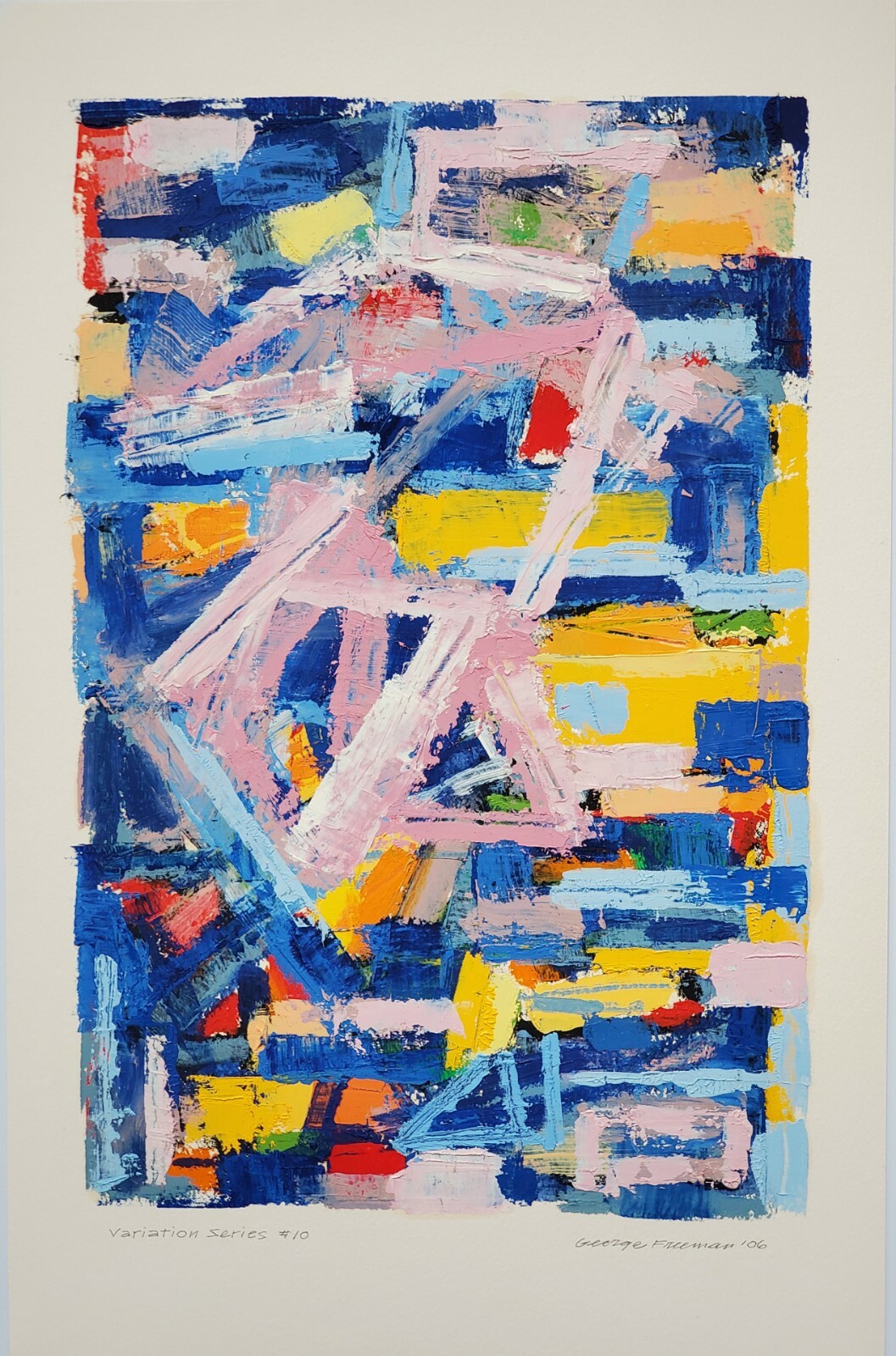 ORIG.OIL PAINTING 13″ x20 Abstract Study#10 G.Freeman Image Size 10 3/4 x16 1/4