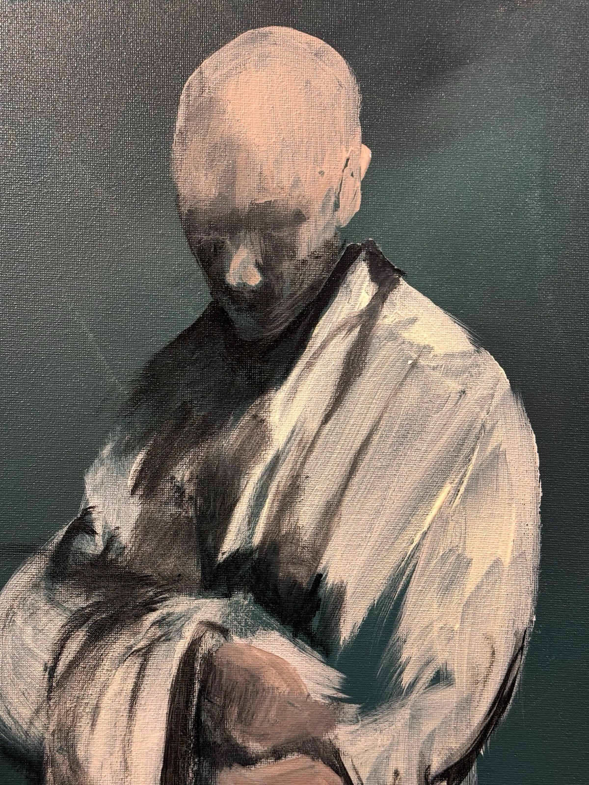 Original Abstract Expressionism 12×16 Monk Handmade Signed Unique Fine Art 355