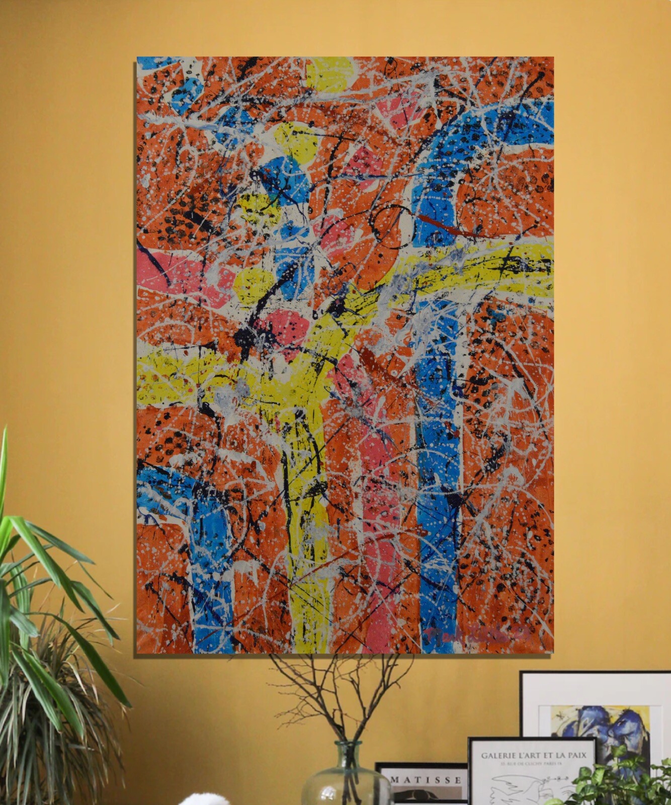 64”X44” Mark Little original canvas ￼painting OOAC Acrylic,Abstract, Action XL