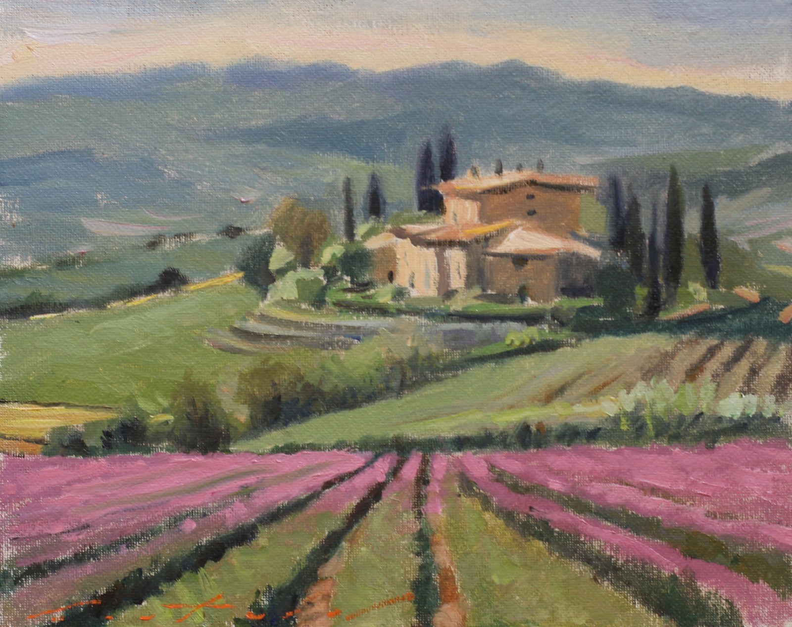 Tuscan Hillside – Original Oil Painting on 8″ x 10″ canvas board