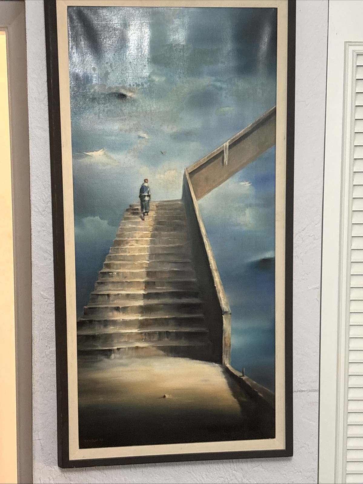 Robert Watson ‘The End Of Road ‘ SignedSurrealist Oil PaintingCardboard Original