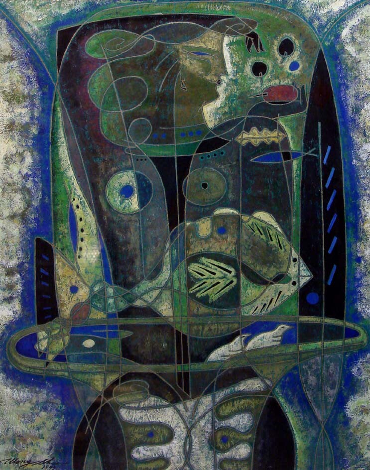 Wong Shue «Turtle Doves & Fruit» Original Gouache Painting Asian Art Make Offer!