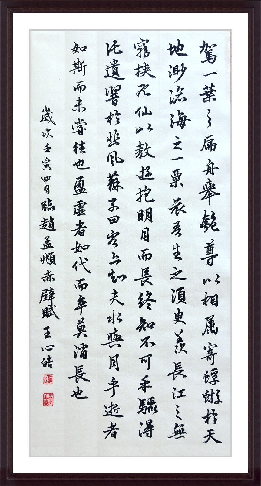 Brush handwritten Chinese calligraphy Wall Deco Art 赤壁賦 4 freehand Writing New