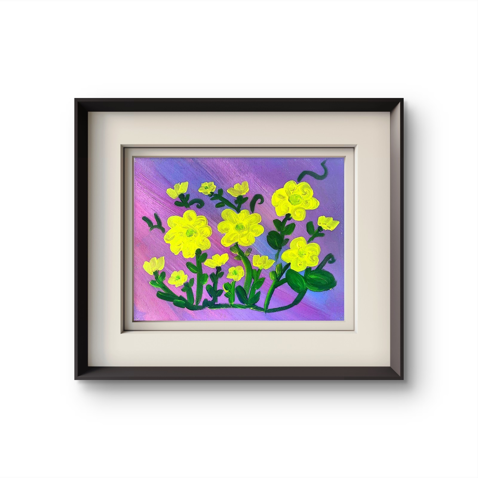 Yellow Daffodils Acrylic Painting Wall Art Original 11×14 Canvas
