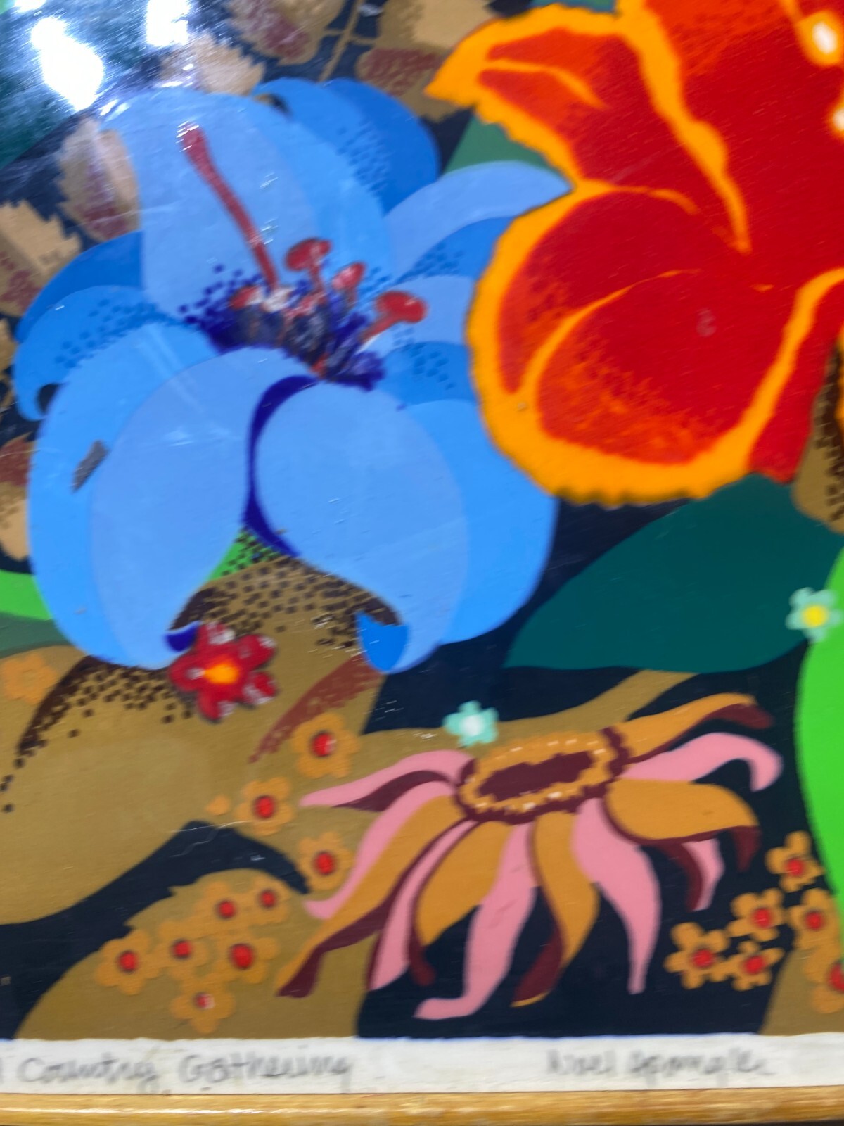 Stunning Noel Spangler «Flower Forms II, A Country Gathering» Enamel On Aluminum