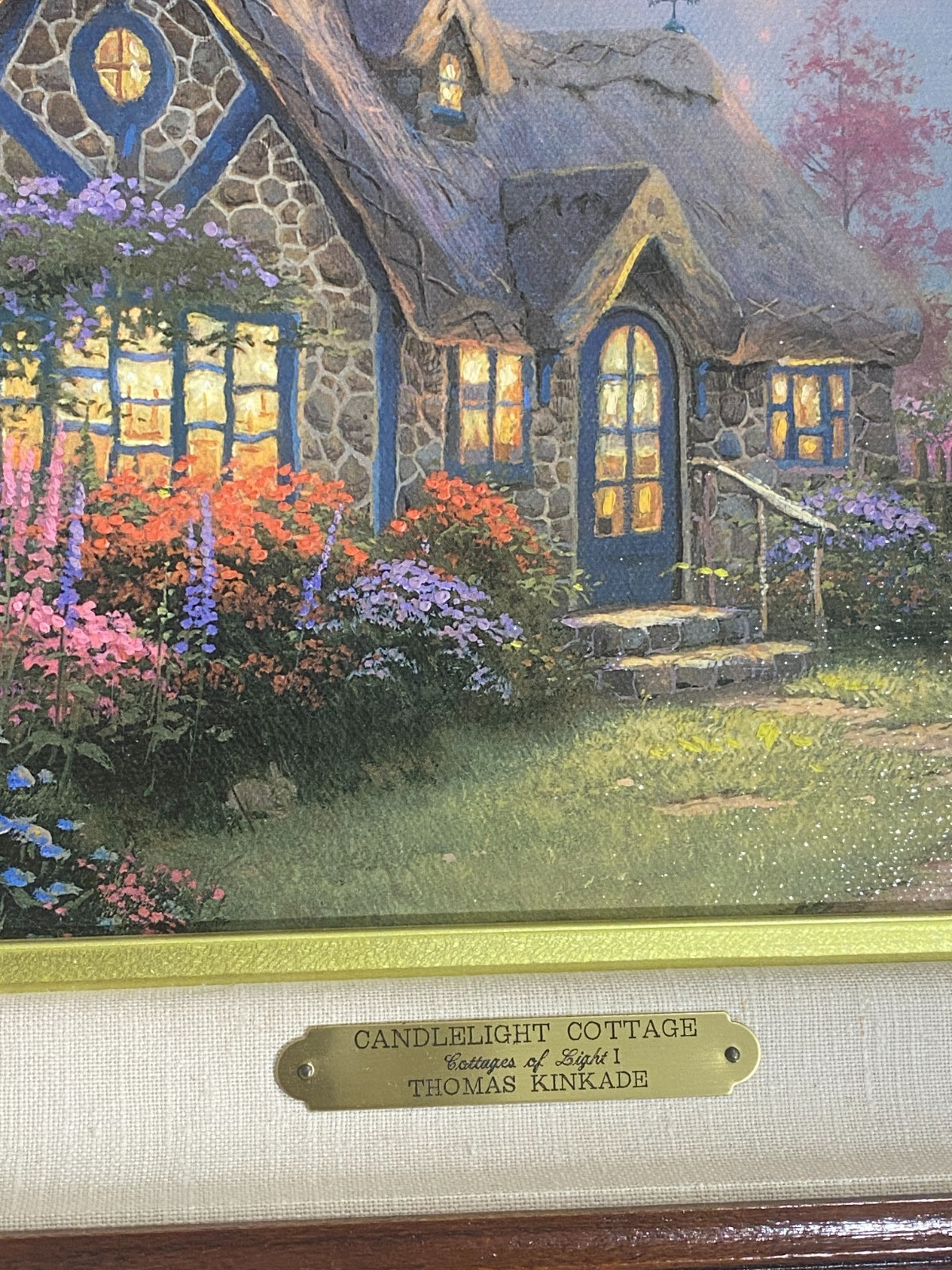 Thomas Kinkade «Candlelight Cottage» Framed Oil on canvas.