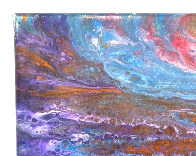 Abstract Painting 8×10 In 2018 Art By Fraye Original Oil Slight Wear On Edges