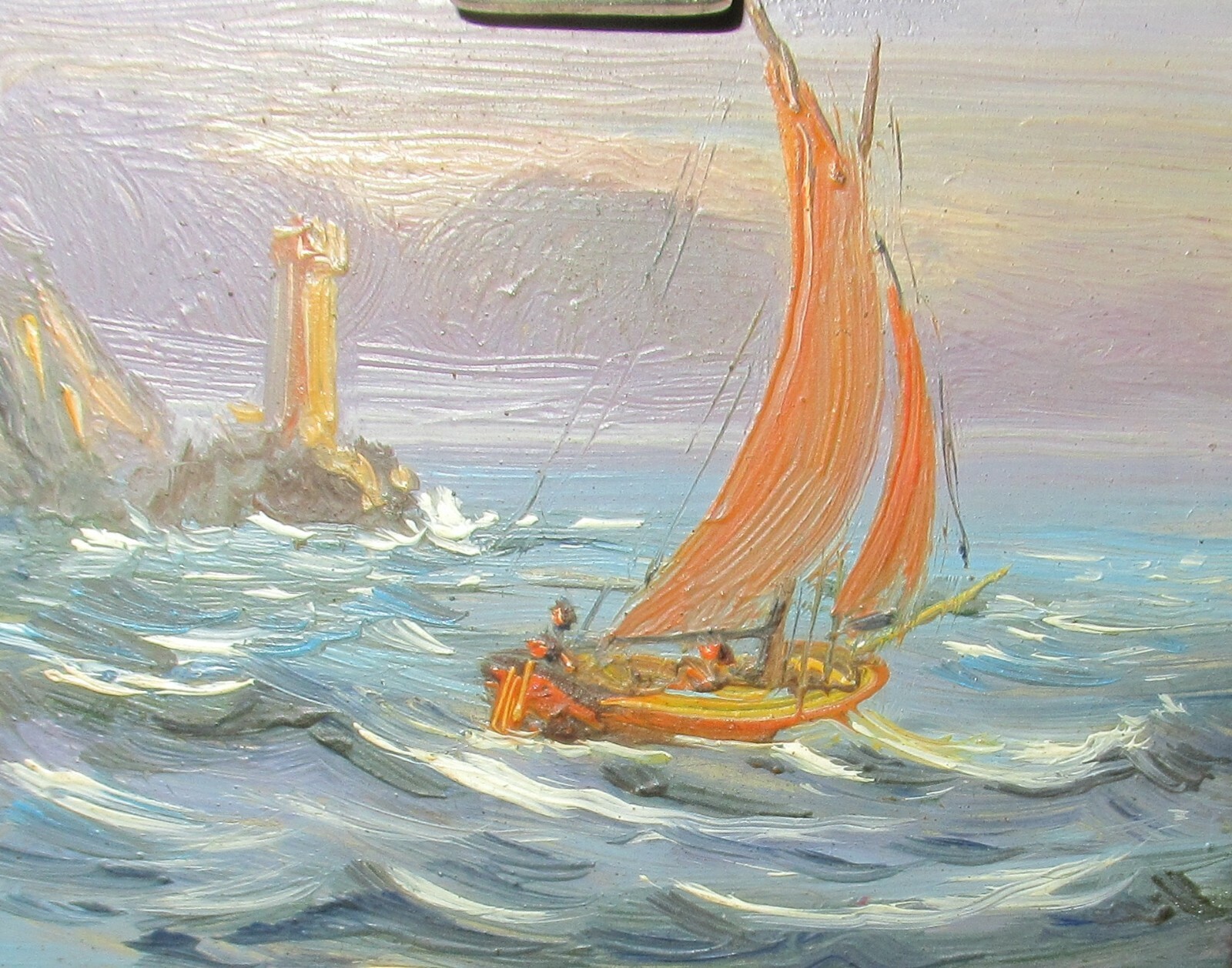 SAVERIO TADDEI DIPINTO A MANO ORIGINAL OIL ON STERLING SILVER PAINTING & EASEL