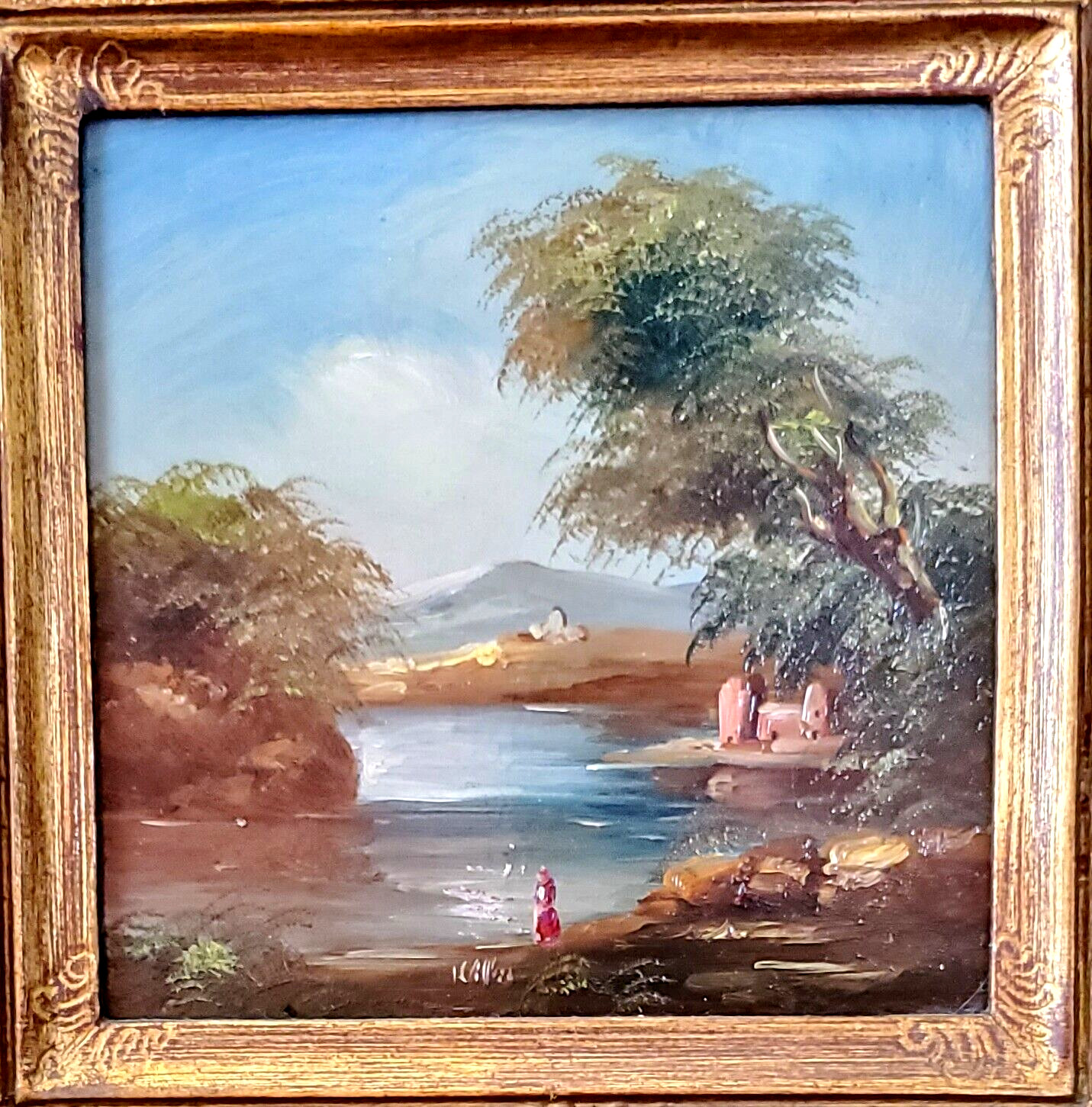 MERRILL CHASE GALLERIES ORIGINAL LAND & WATERSCAPE FRAMED OIL PAINTING BY WILKES
