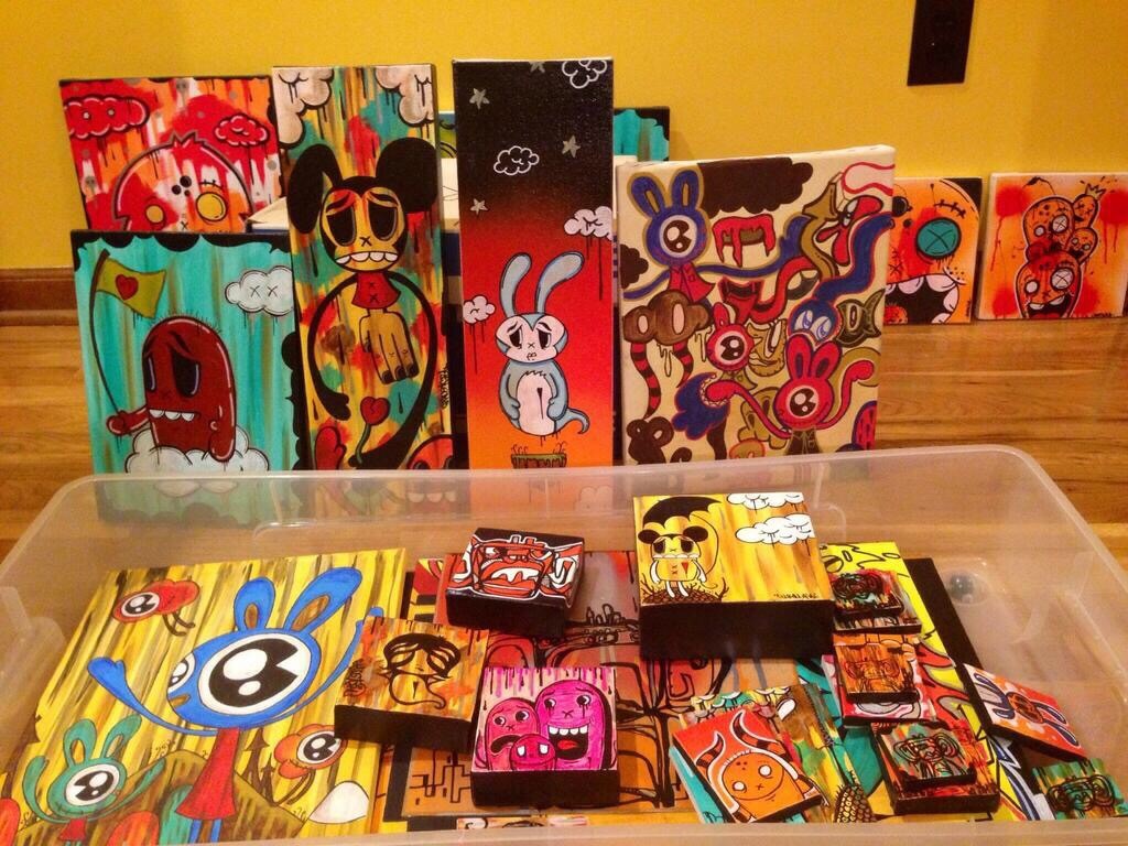 Ghostgrl Graffiti Art ORIGINAL Street Modern NYC Pop 10×8 PAINTING USA Canvas