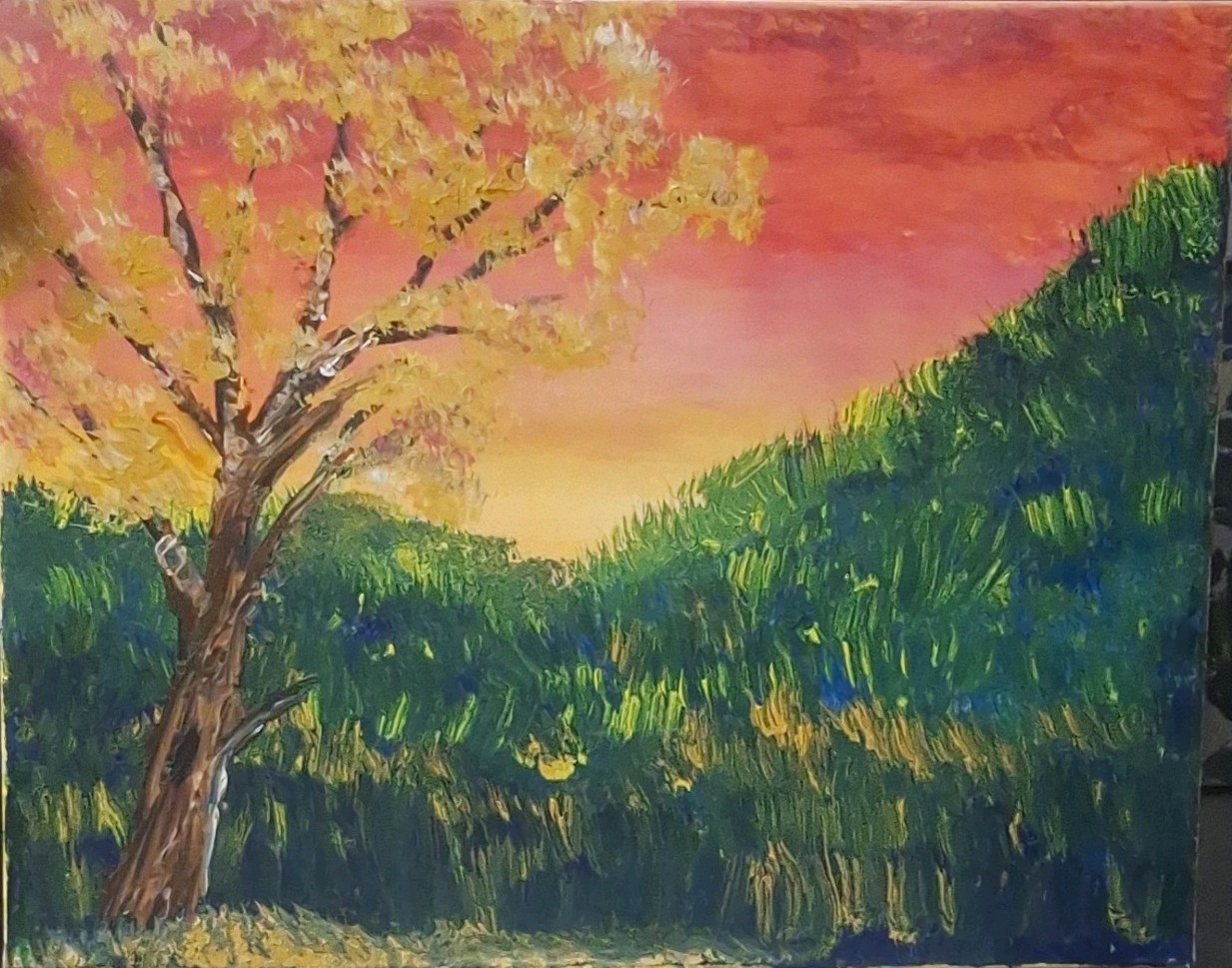 Warm Day, Acrylic Painting – 16×20 Hand Painted Artwork on Canvas