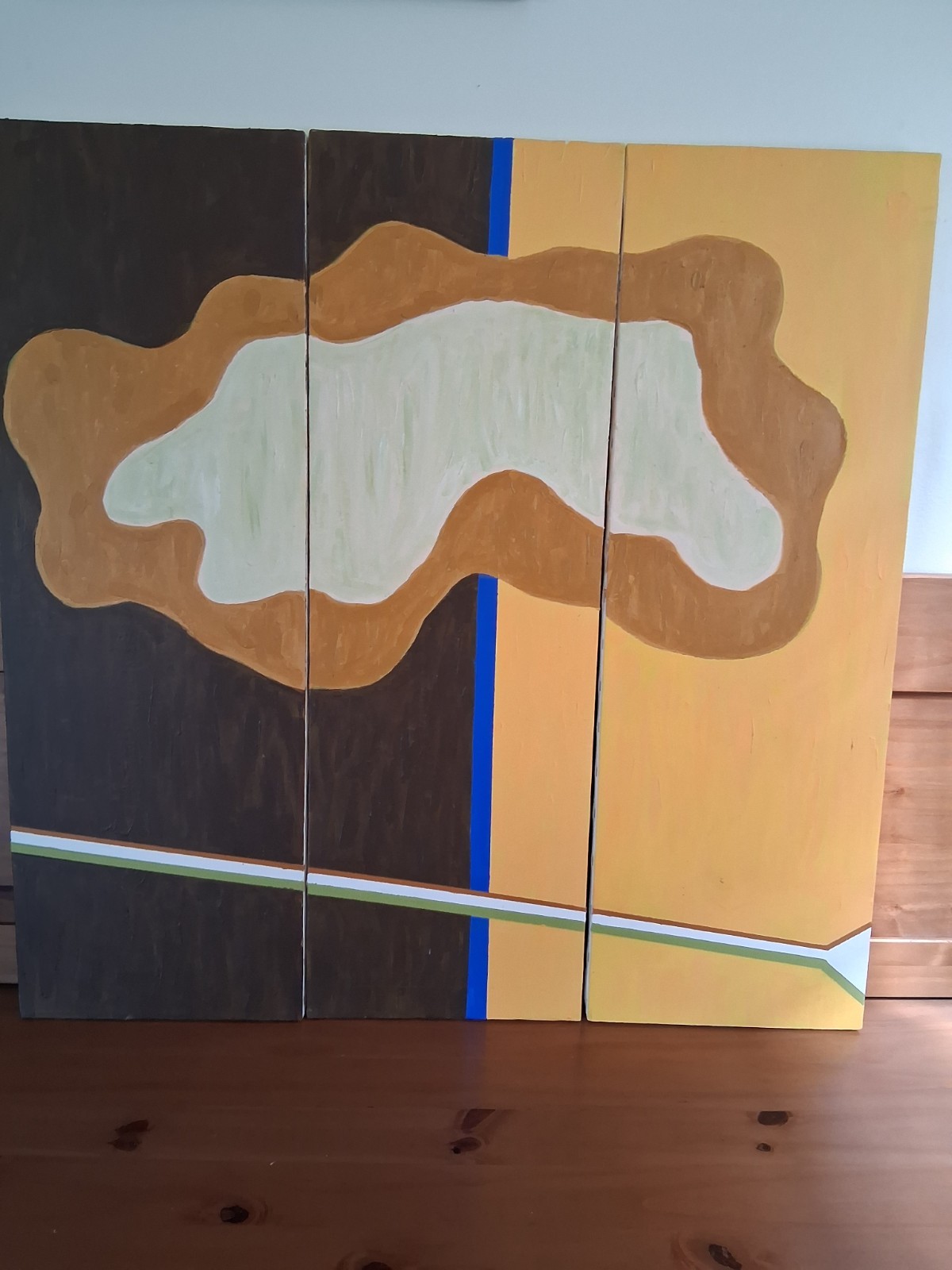 Original Painting Set of 3 – Each is 12×36″- Acrylic on canvas – Floating Over