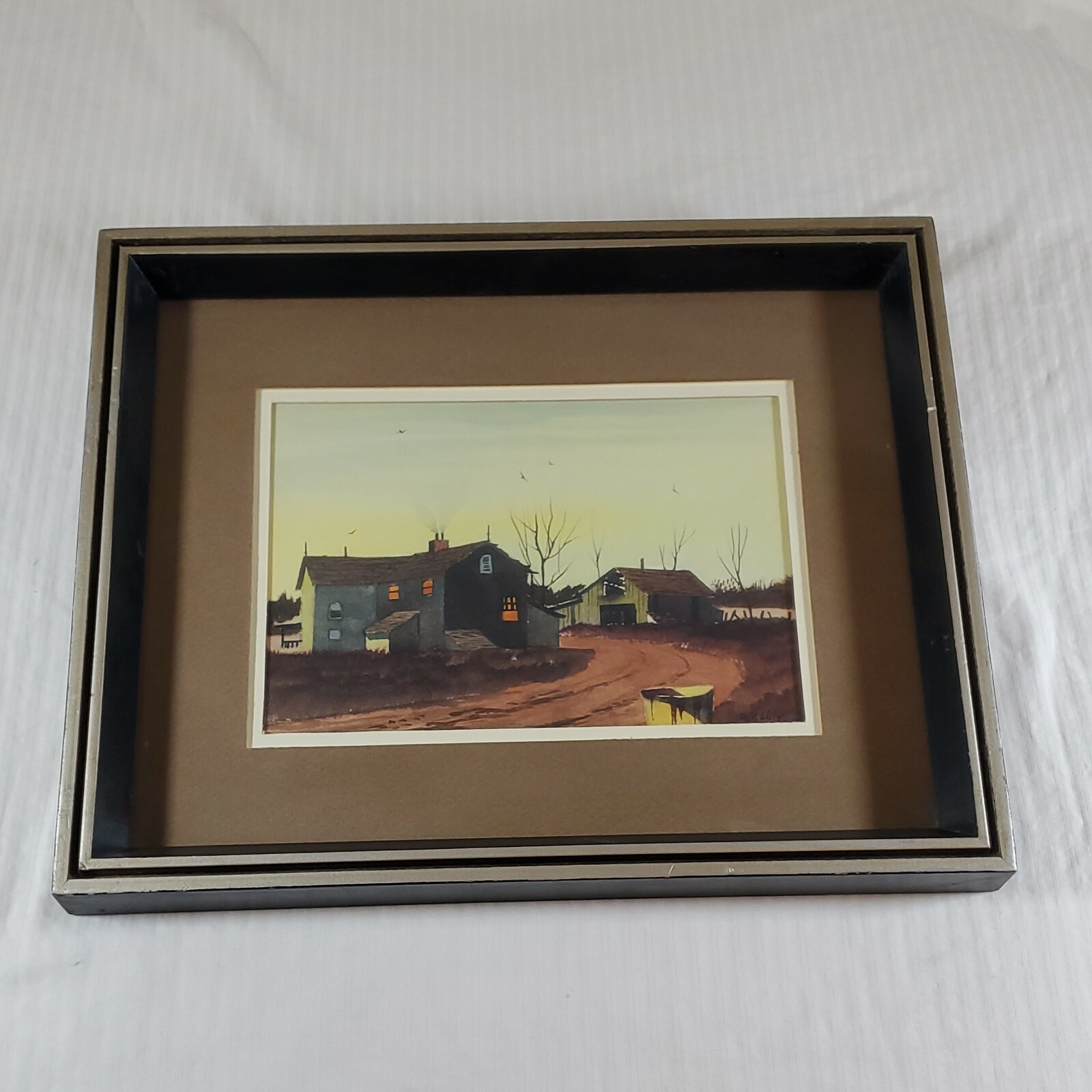 Professionally Framed Gerald V Lilly Water Color «Evening In Colorado» #131