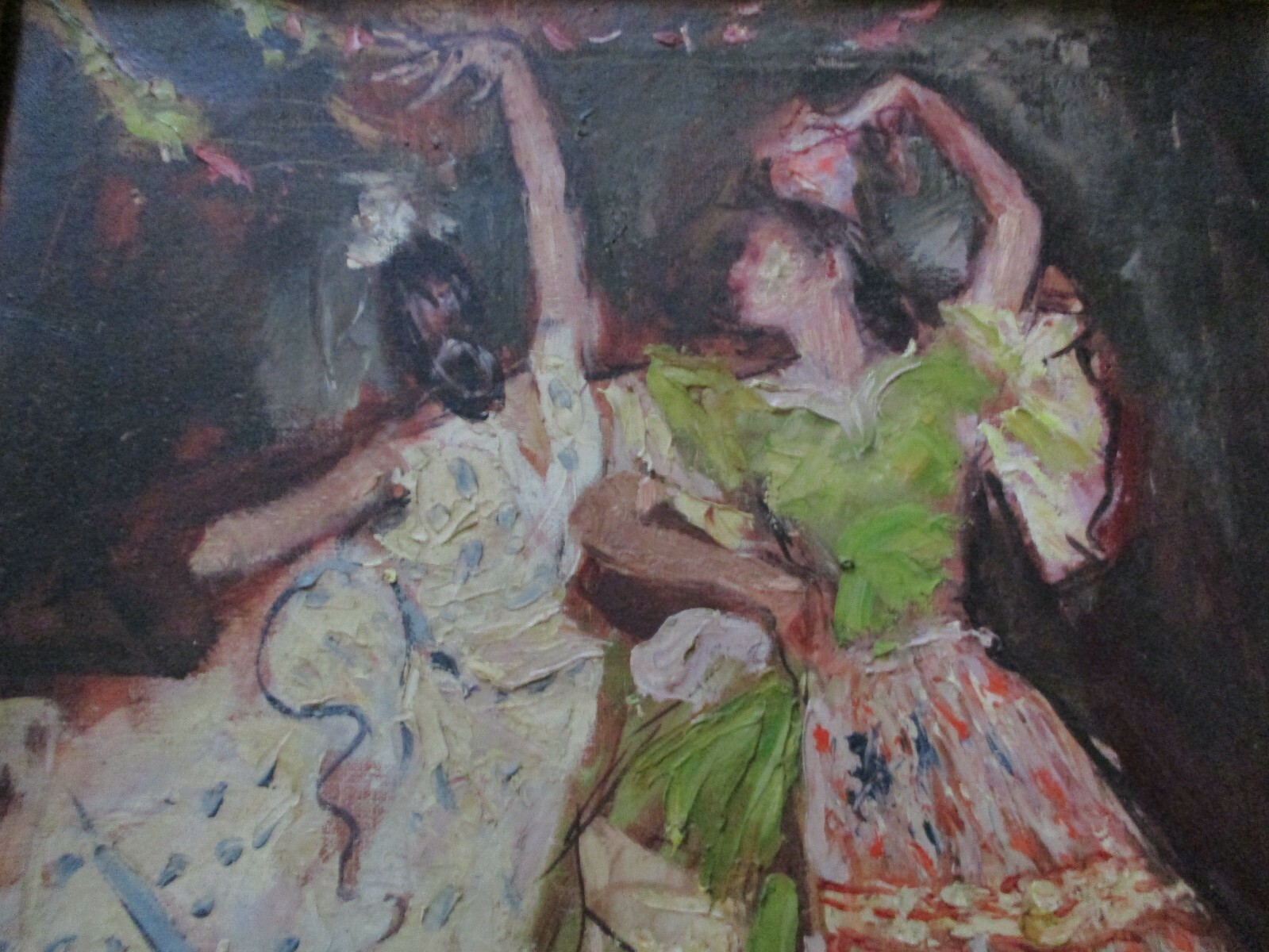 MASTERFUL IMPRESSIONIST OIL PAINTING PRETTY WOMEN FEMALE MODEL SPANISH DANCERS
