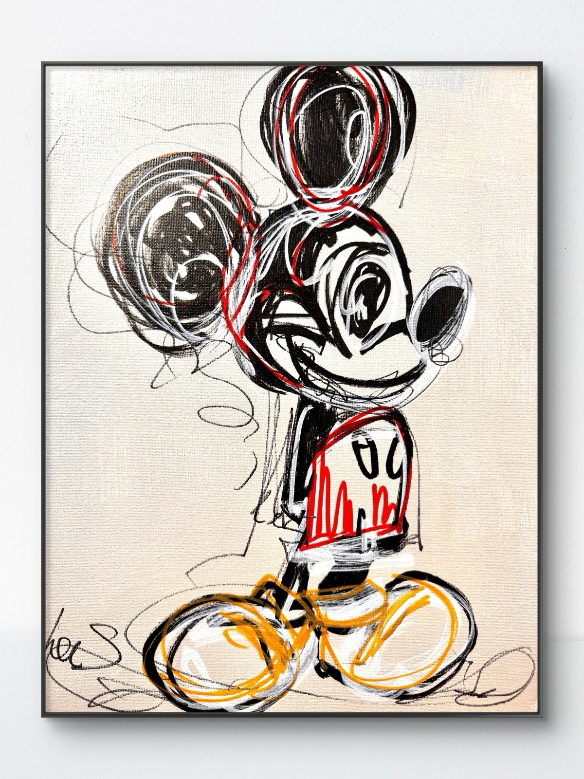SAMATOWIC Original Abstract Mickey 11×14 Handmade Signed Fun Kids Room Art 276