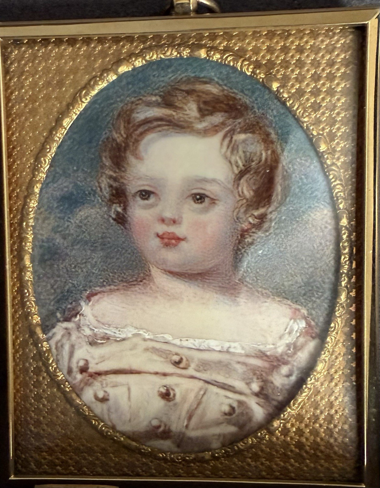 Portrait Miniature of Child in Gilt Frame, c. 1835