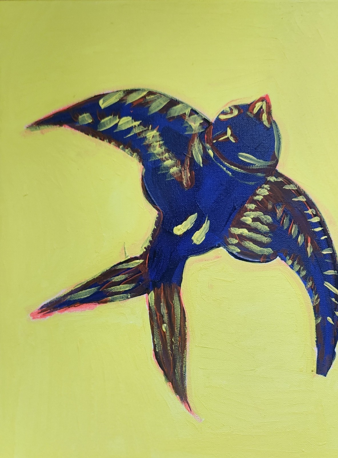 Bird In Flight Colorful Neo Expressionist Original Wall Art 11×14 Canvas.