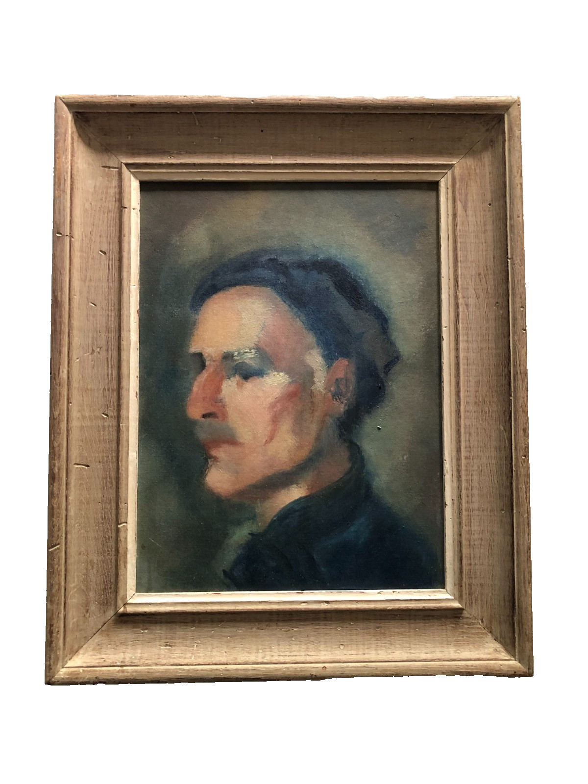Antique/Vintage oil on canvas board portrait painting Figsbee Oct 29 framed