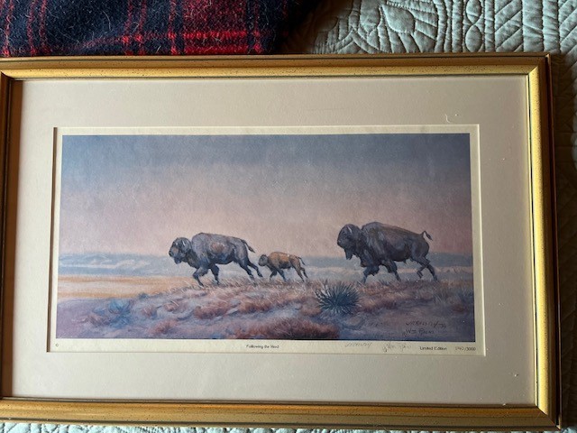 Montana Artist J.W. Bill Rains Water Color Painting: «Follow the Herd»