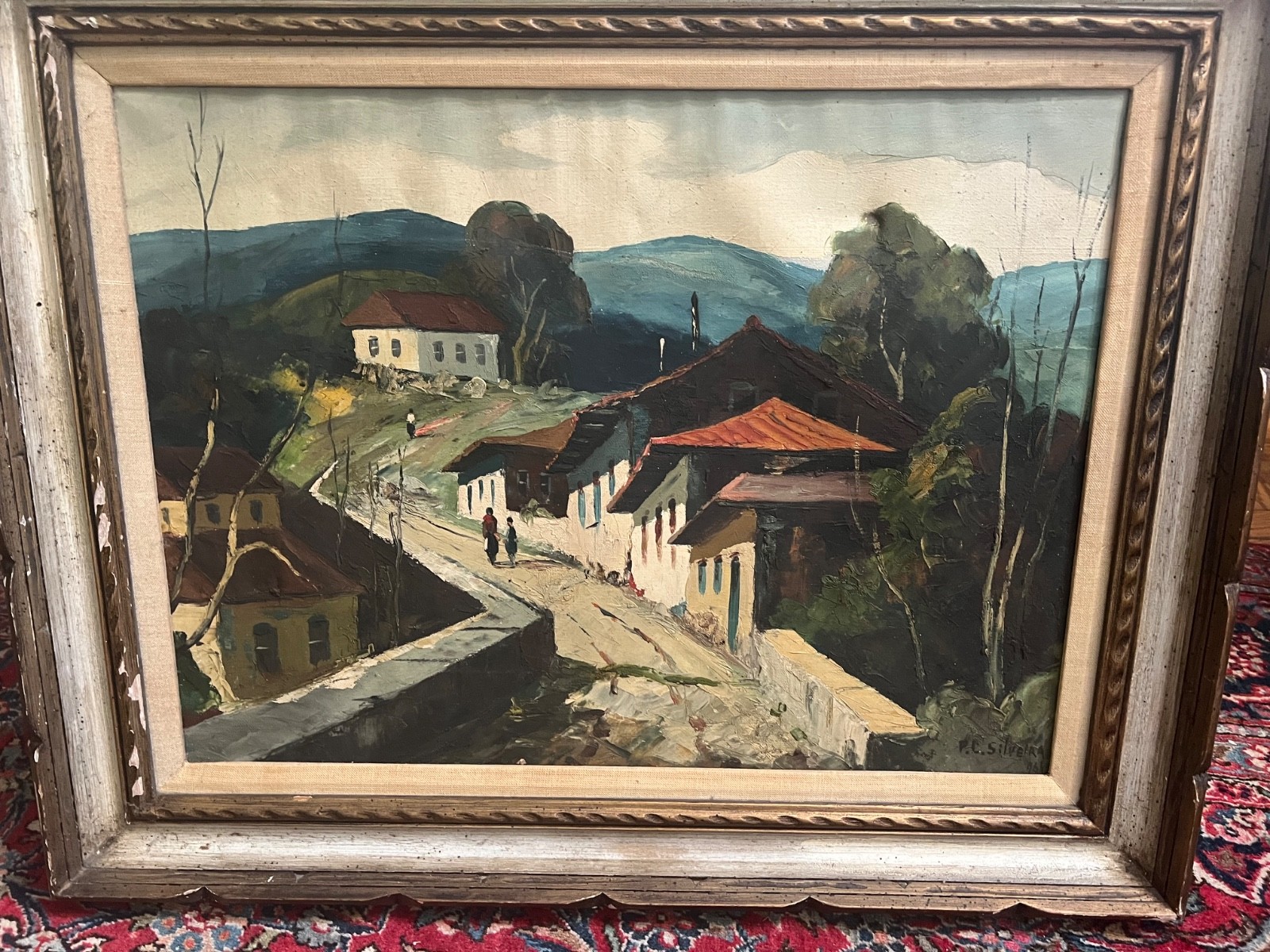 Modernist Landscape Hilltop signed P. L. Silveria? Dated Artist Mystery *