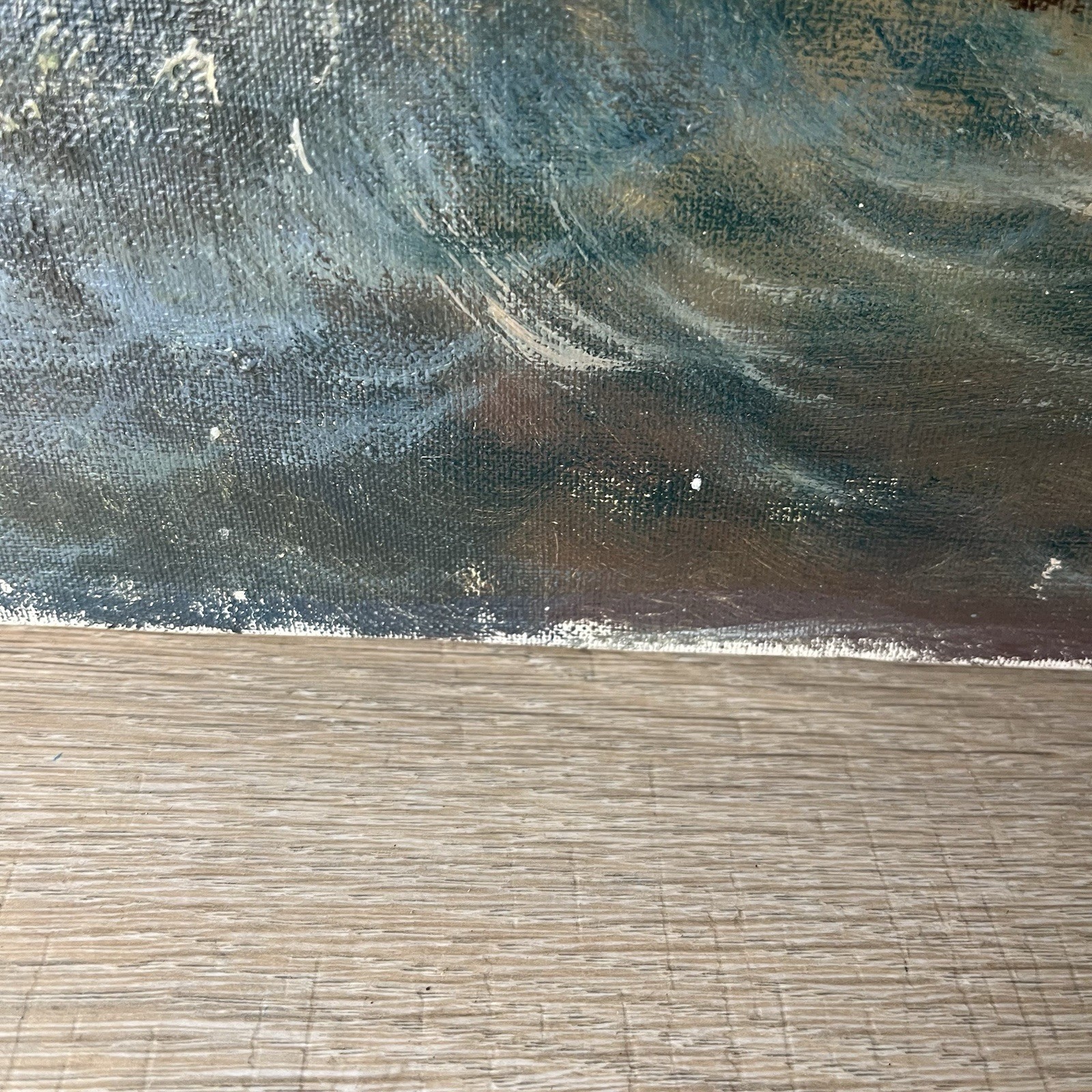 Original Vintage Ocean Waves Beach Sunset Oil Painting Franz Wallis Waldner 36″