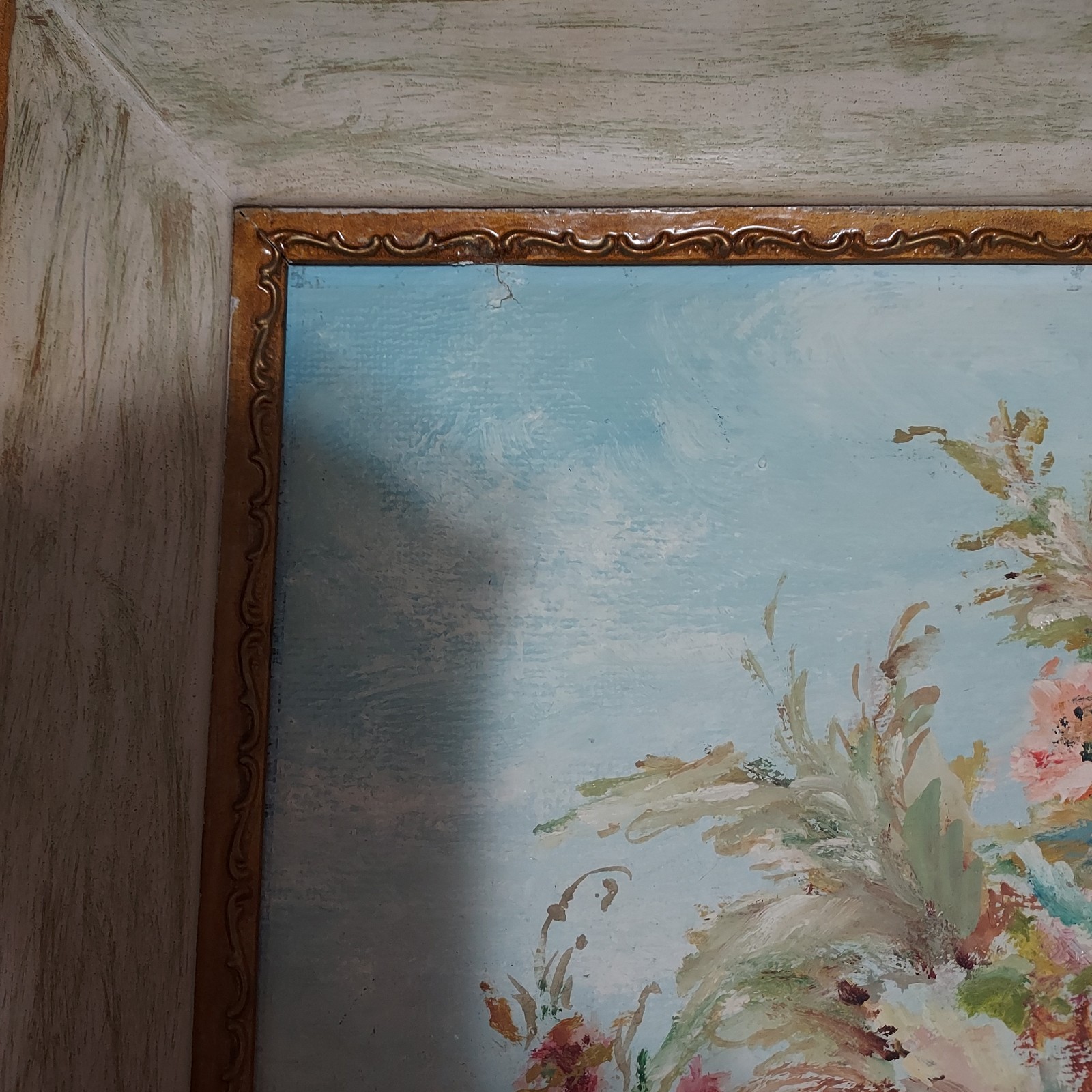 Gorgeous Rare Original Victorian Flowers Oil Painting Signed Harrison