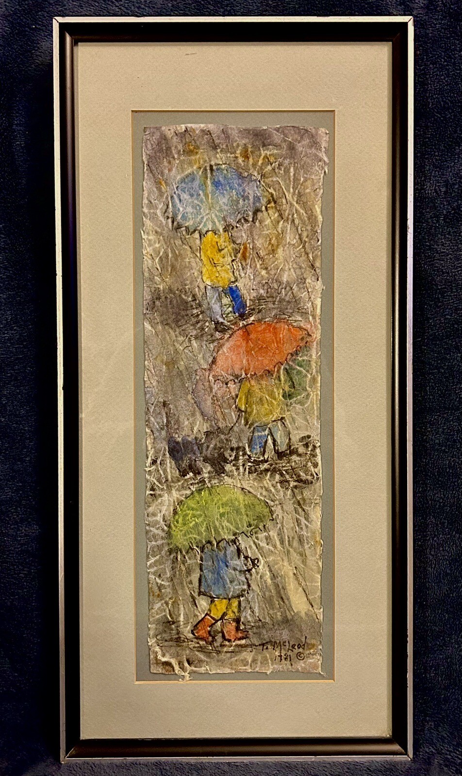 Expressionist Gouache Mixed Media On Paper 18”x9.5” Signed