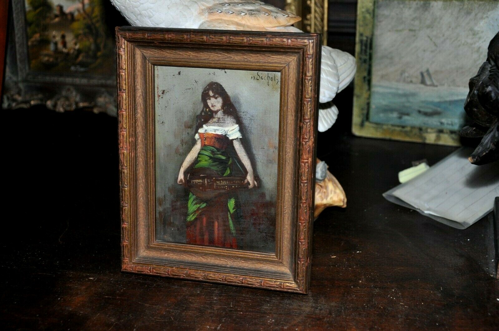 19th C. Miniature Listed Artist Nathaniel Sichel (1843 – 1907) for Restoration