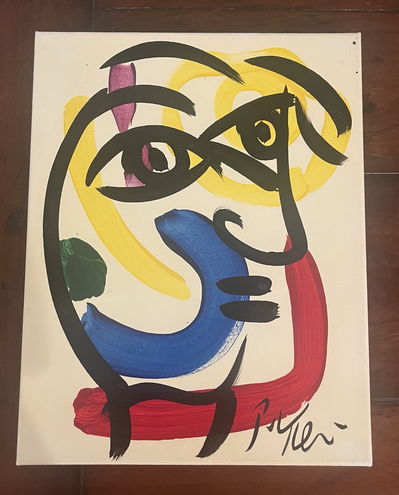 Peter Keil Abstract Portrait Painting COA Modern Art 11”x14”. Signed Original!