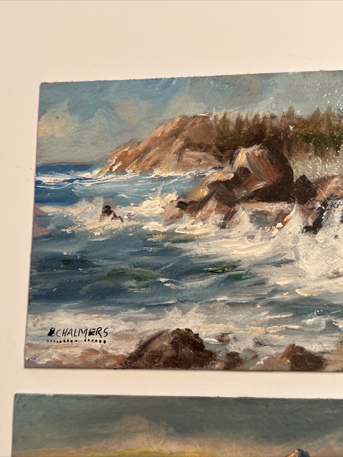 FINEST BURL CHALMERS PAINTING SMALL GEM LISTED AMERICAN desert coast LANDSCAPE