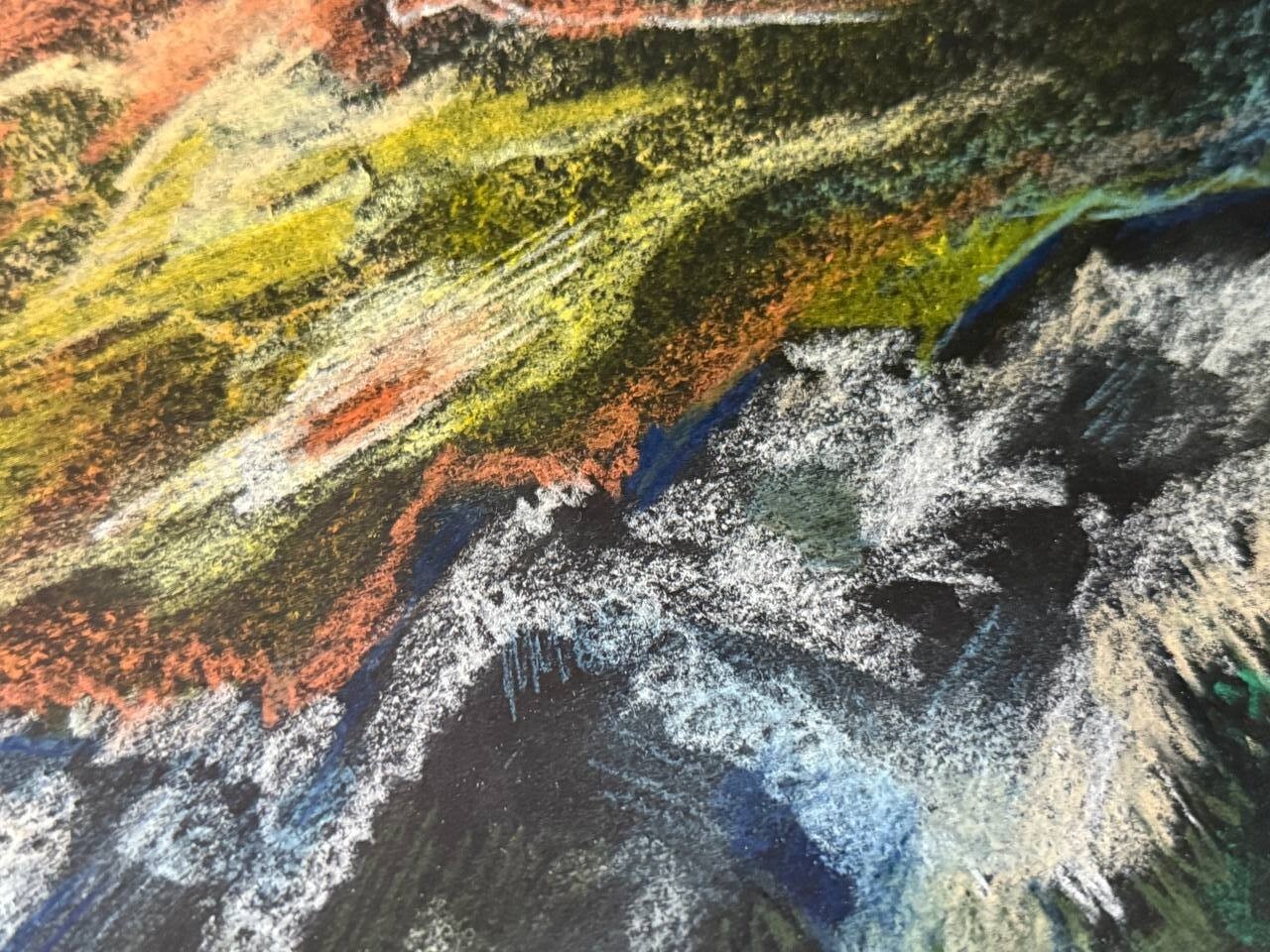 Painting by the Ukrainian artist «The Sun Wakes Up in the Mountains» pastel