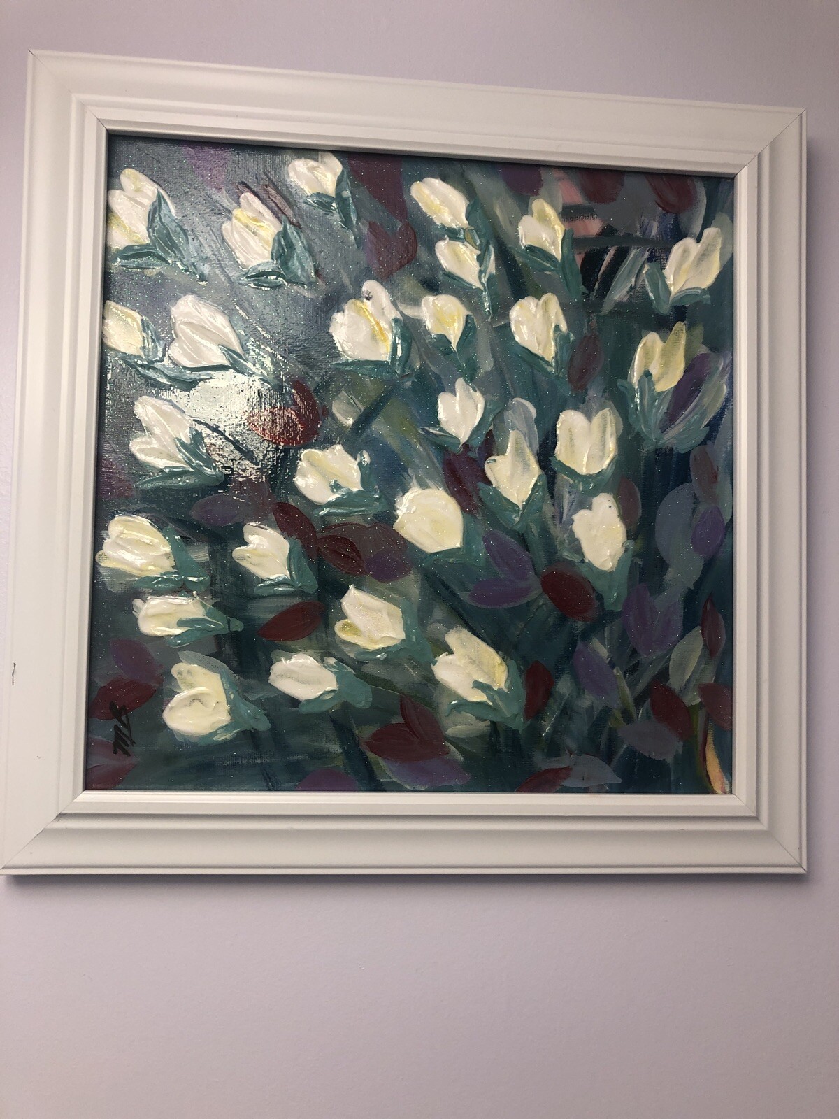 ‘Spring’ Hand Made Original Abstract Flower Painting 12” X 12”