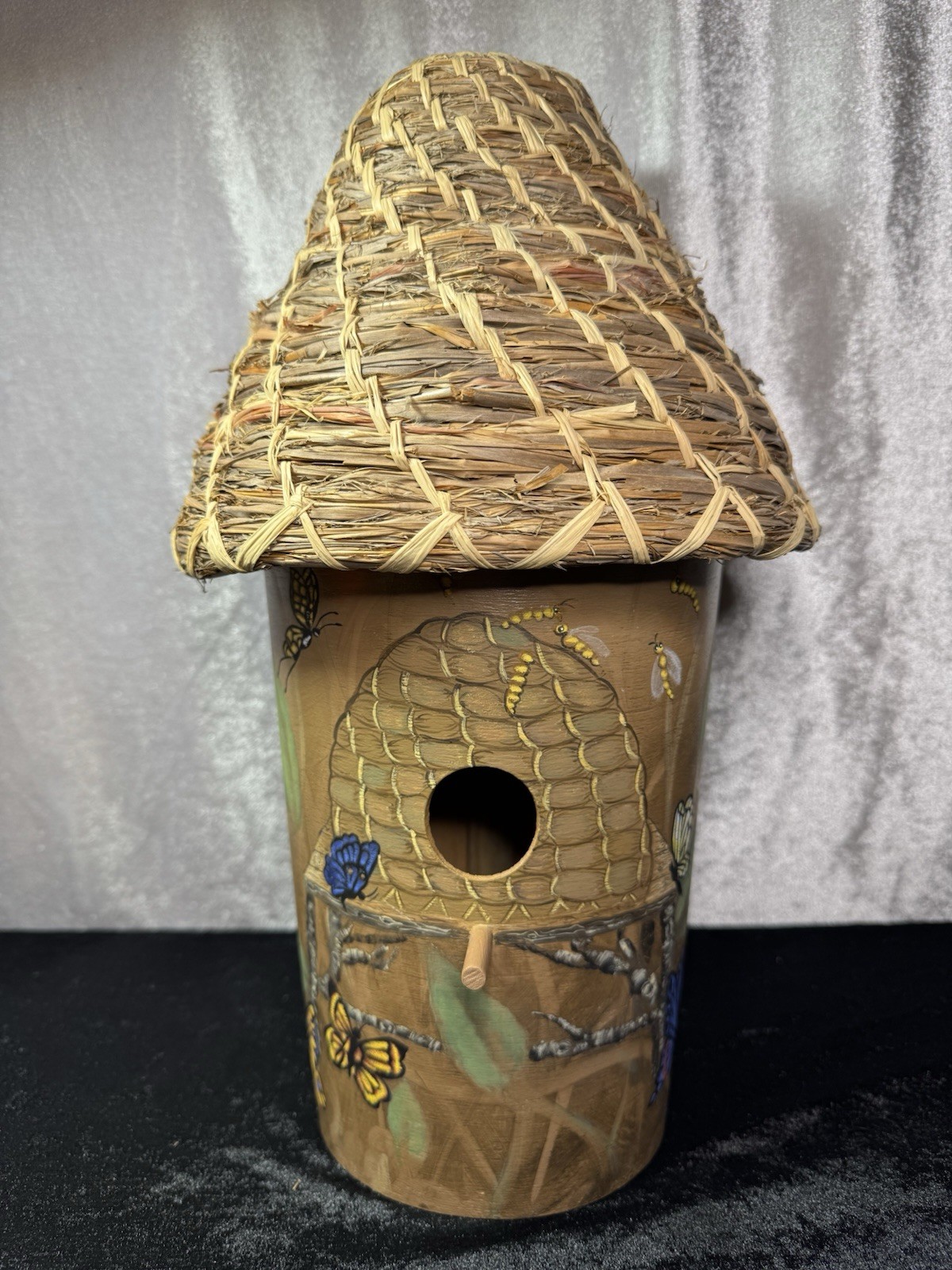 Butterfly House Hand Painted Vintage Home Decor Cottage Core (indoor) 14.5” Tall