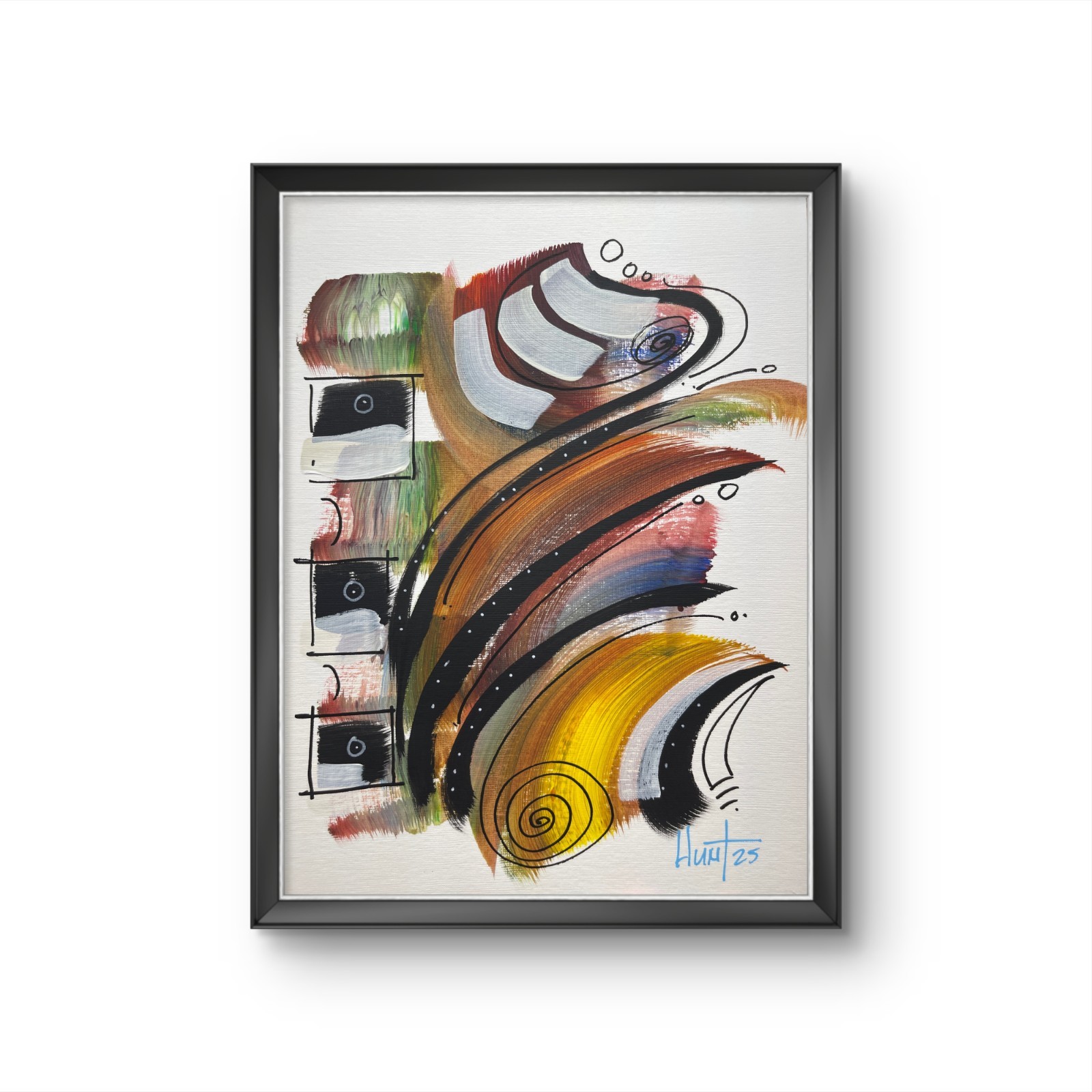 Contemporary Abstract Painting | Original Acrylic on Canvas Paper | 9×12