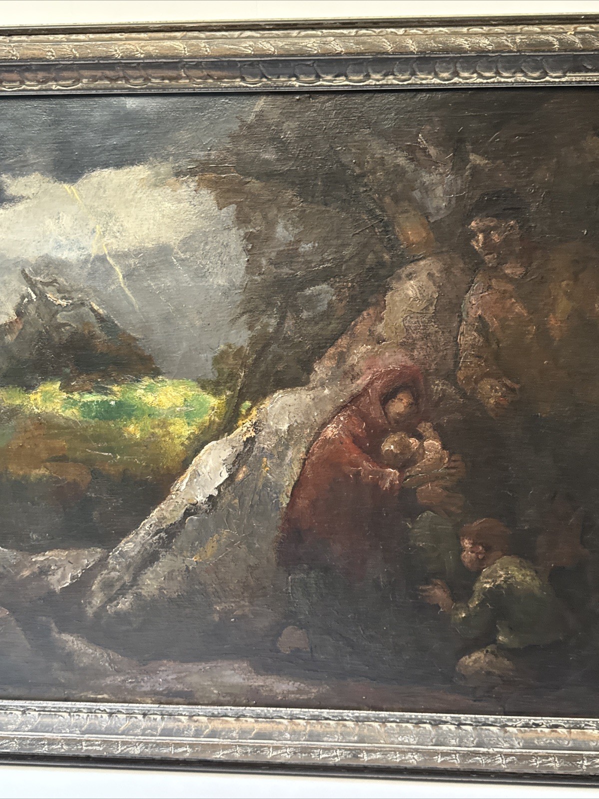 EUGENE HIGGINS PAINTING ANTIQUE EXPRESSIONIST STORM LANDSCAPE FAMILY WPA FAMOUS