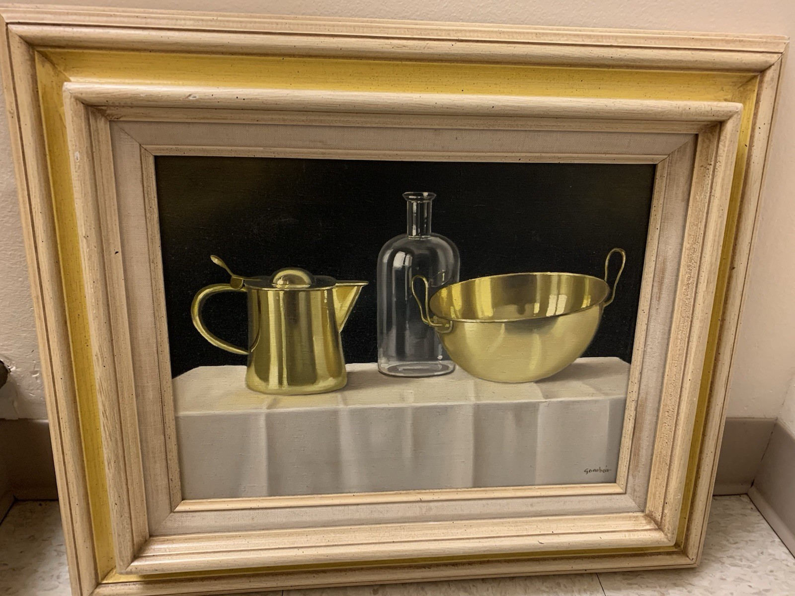 Andras Gombar Vtg Original Oil On Canvas Still Life Painting Signed Framed