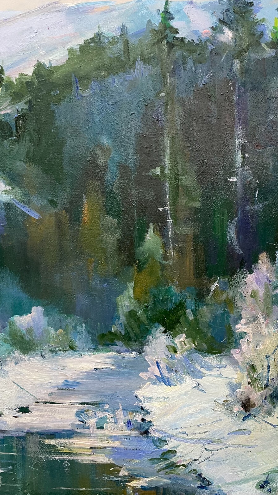 Oil painting Deep winter Ukrainian painter Canvas Framed original landscape art