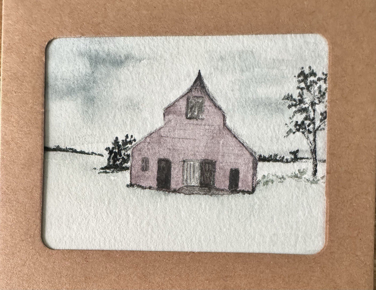 ACEO “Call The Horses Home” Watercolor By DBossert Features Landscape And Barn