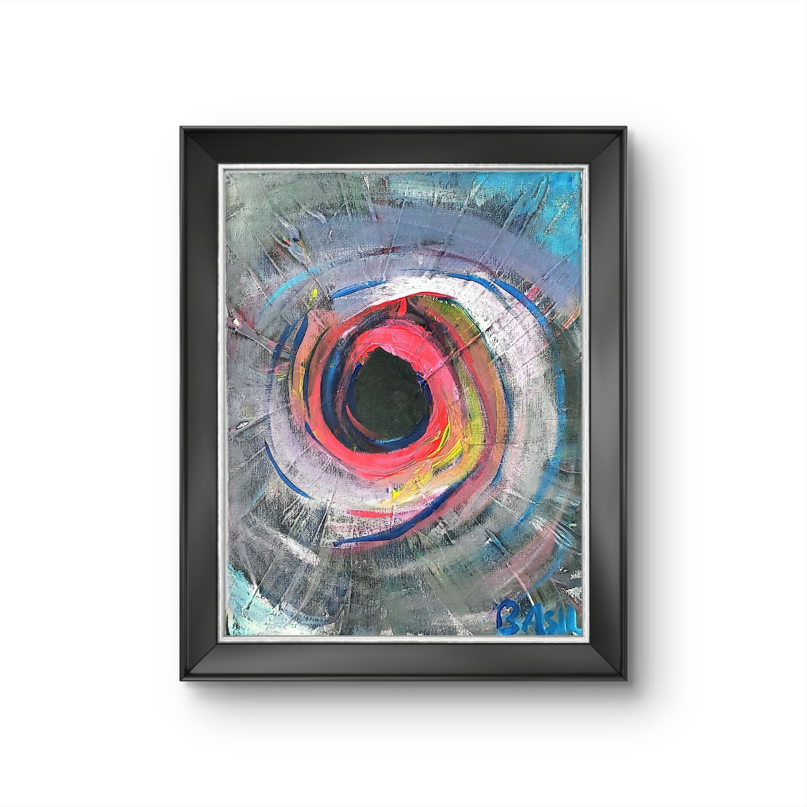 Color Spiral On Canvas Colorful Neo Expressionist Original Wall Art 11×14.