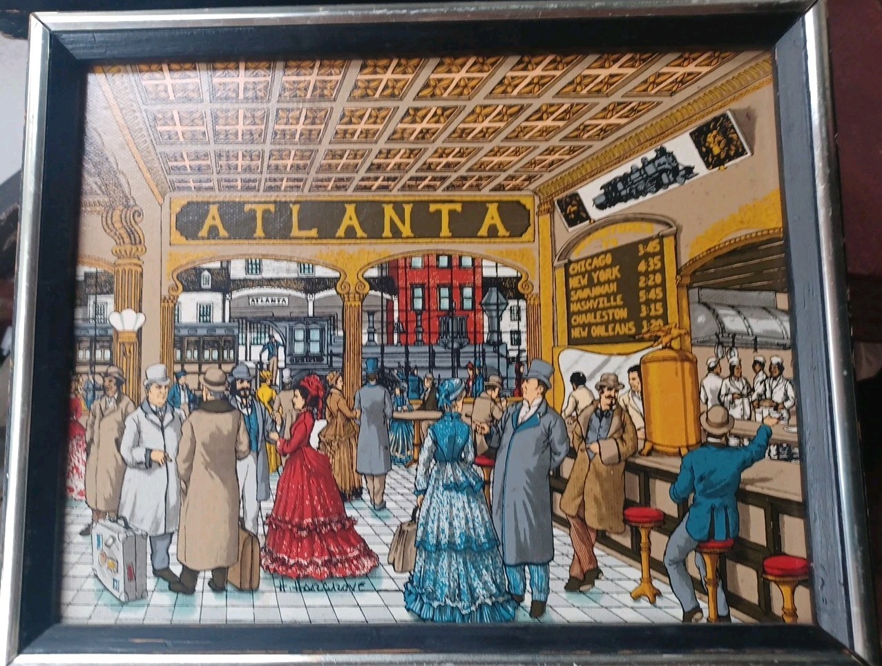 H Hargrove Atlanta Train Station 1988 Signed Limited Edition Serigraph Painting