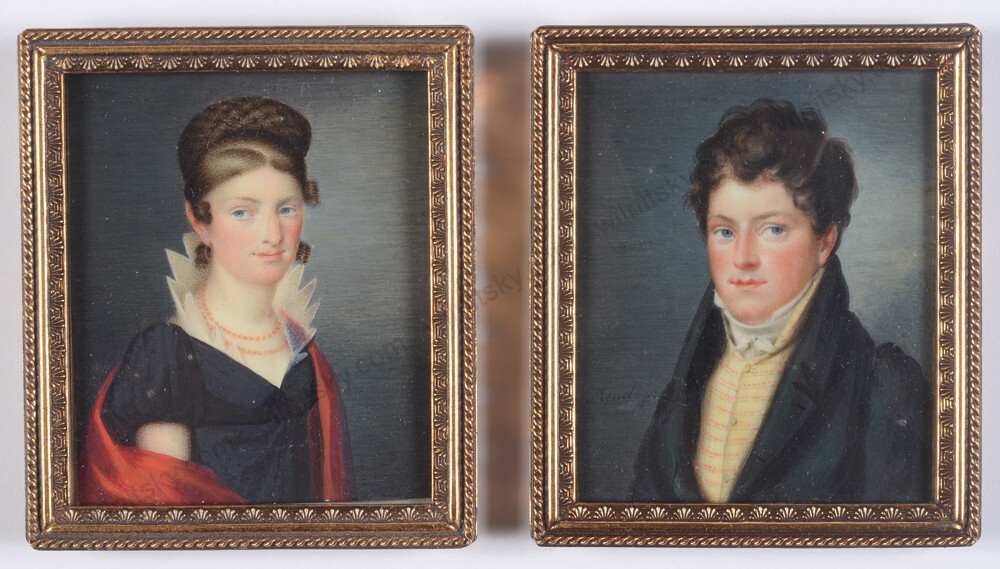 Christian Mende «Christoph Heinrich Kleinfeller & wife» two fine miniatures (m)
