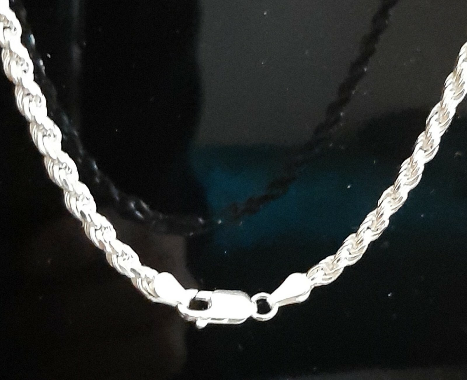 24″ 3.2mm. 925. ITALY solid (not plate) Sterling silver ROPE CHAIN necklace