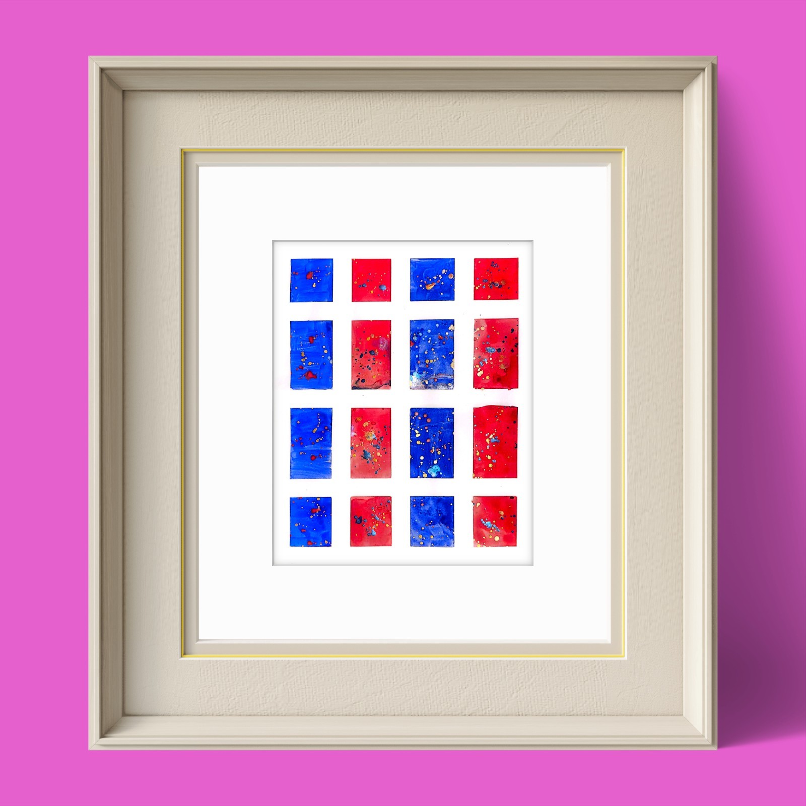 Red White And Blue Original Expressionism Watercolor Abstract 11×14 On Paper