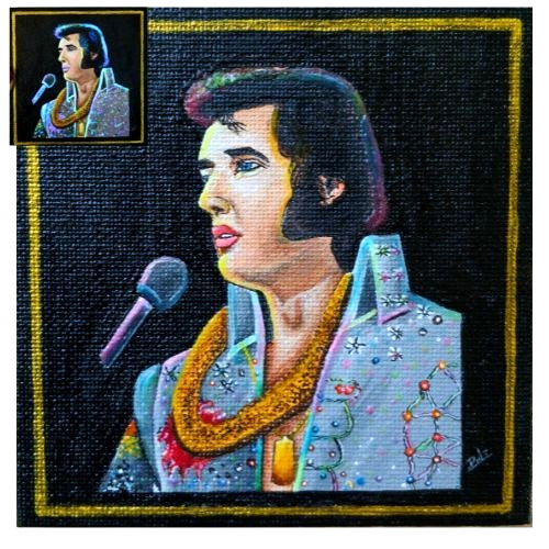 Radium Elvis Presley Black Velvet UV Paint & Acrylic Original Medium HandArt NEW