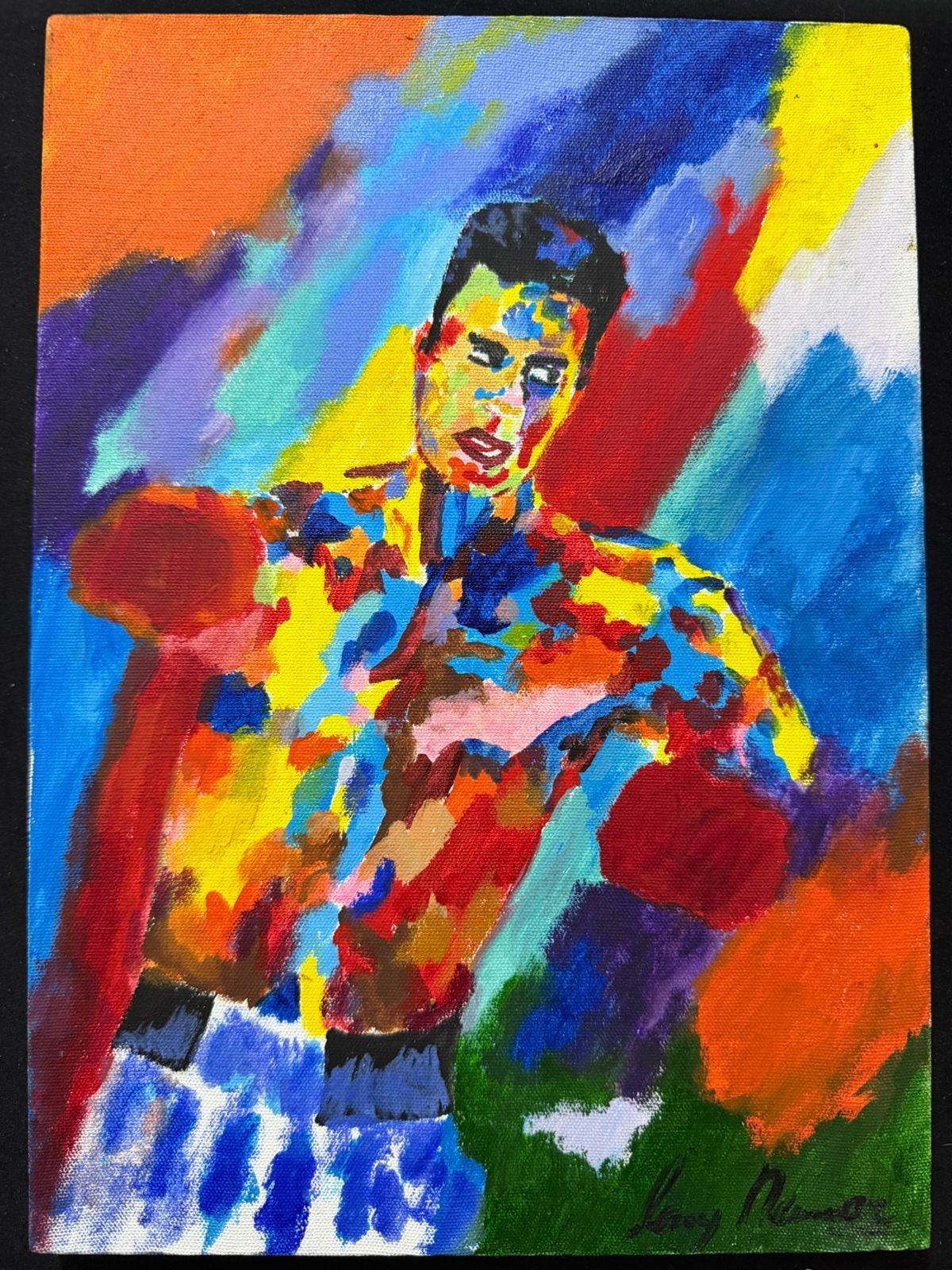 leroy neiman painting watercolor , oil on canvas signed stamped vintage