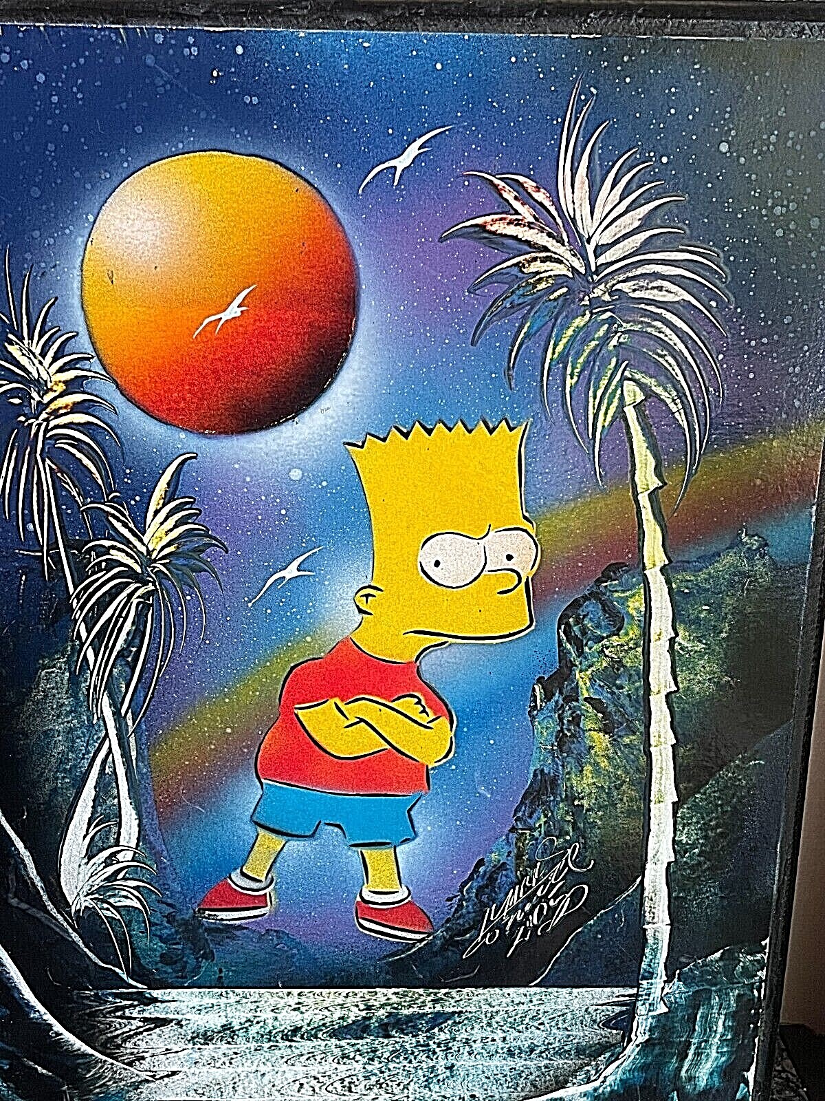 Original Pop Art Bart Simpson Acrylic on Board Signed by Artist Mark O’Neill «05