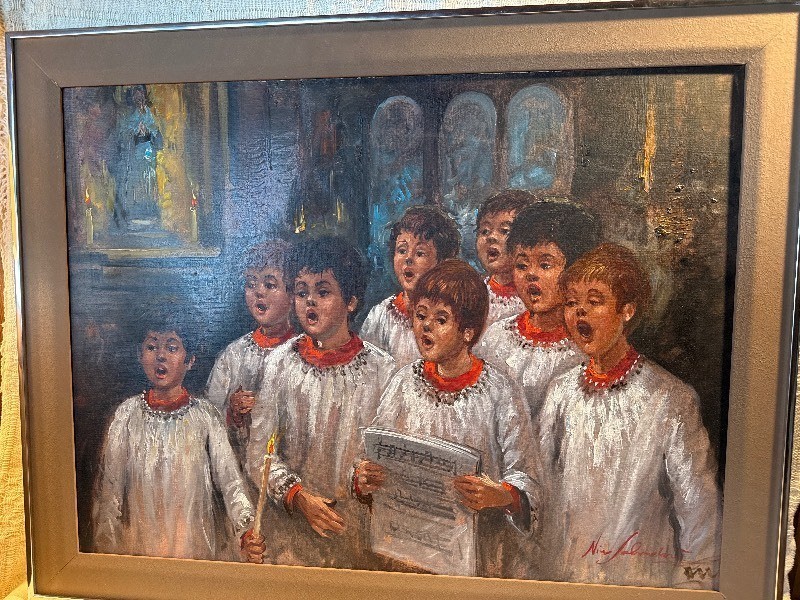 Original Oil Painting Canvas, Signed by Italian Artist Nino Salvadori Esposito