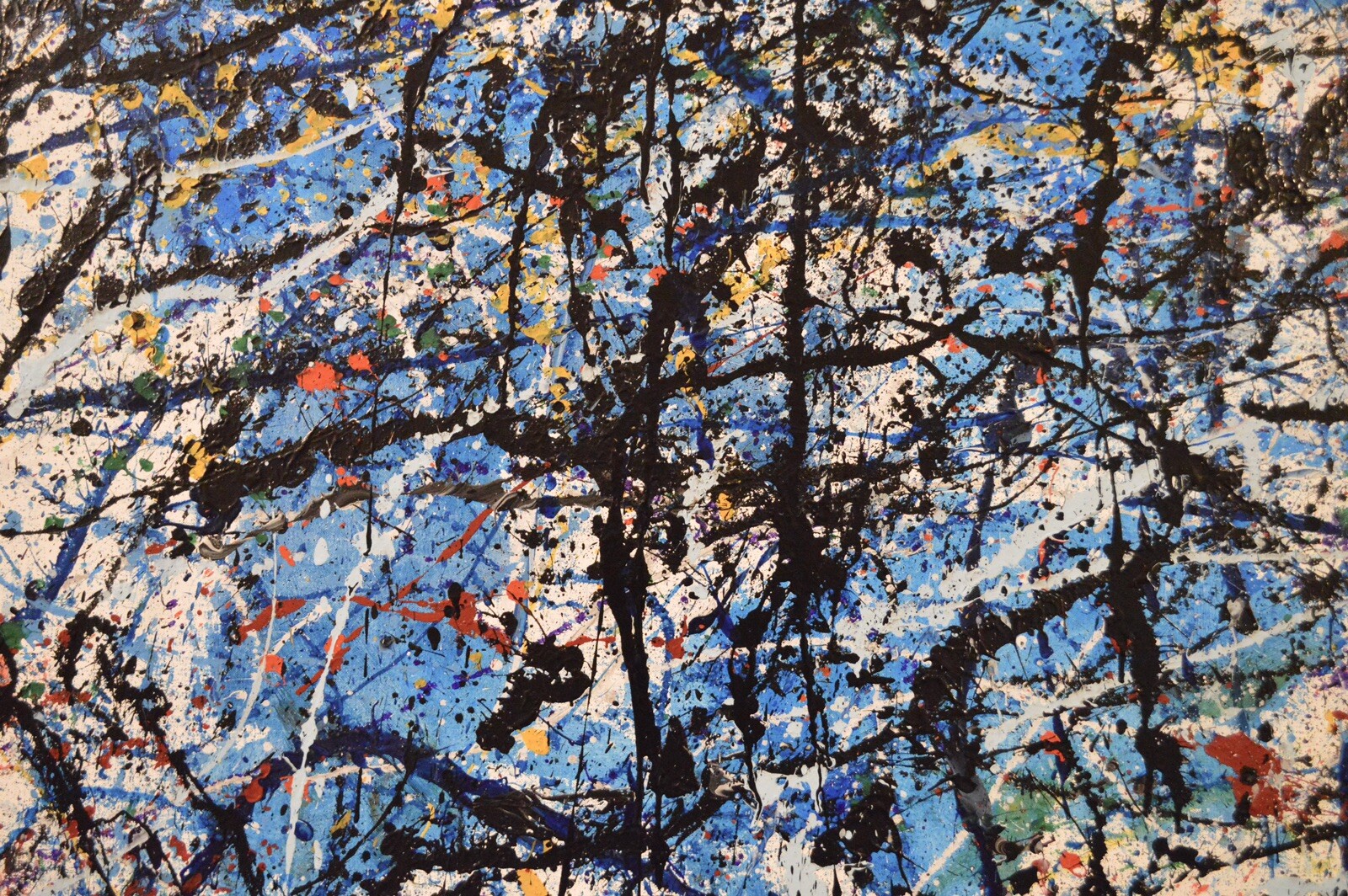 Pollock/Richter style Professional Painting 81” X 62”(6ft 9in)Abstract Modern XL